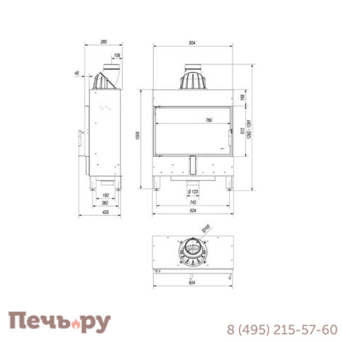 Каминная топка Kratki Pro Lucy 14/Slim фото 11