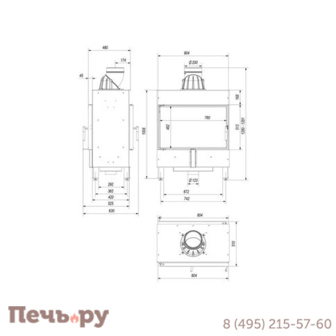 Каминная топка Kratki Pro Lucy 14/T, туннельная фото 12