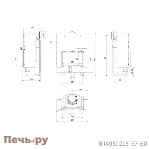 Каминная топка Kratki Pro MBM/G фото 6