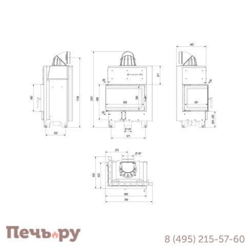 Каминная топка Kratki Pro MBM/L/BS фото 5