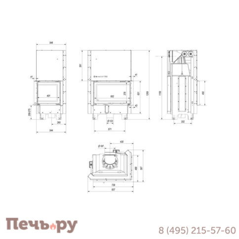 Каминная топка Kratki Pro MBM/P/BS/G фото 8