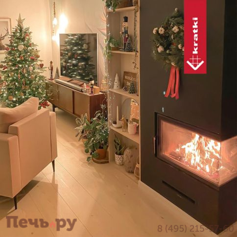 Каминная топка Kratki Simple S/BS (угловое стекло) фото 6