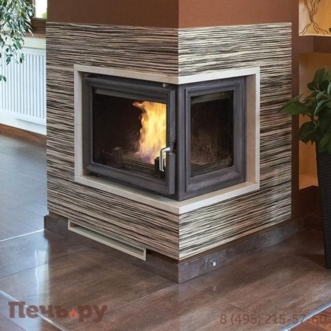 Каминная топка Kratki Zuzia/P/BS/G (угловое стекло справа,гильотина) фото 3