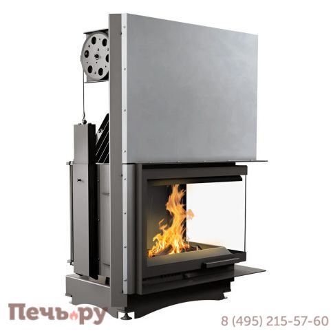 Каминная топка Kratki Zuzia/P/BS/G (угловое стекло справа,гильотина) фото