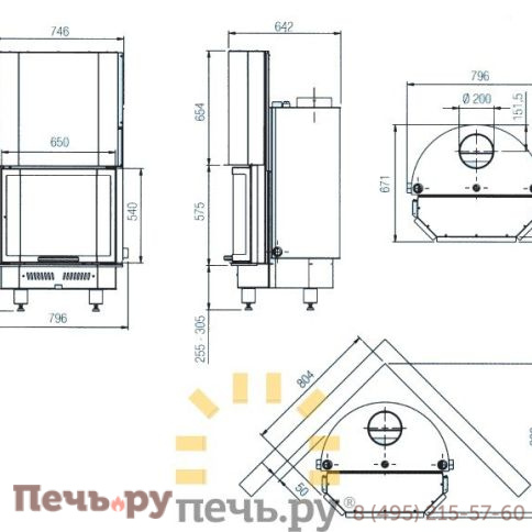 Каминная топка La Nordica ThermoChimney 650 24000Kcal фото 3
