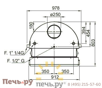Каминная топка La Nordica ThermoChimney 800 29500Kcal фото 4