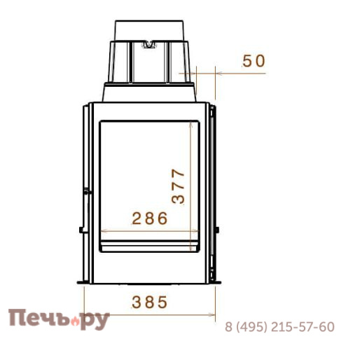 Каминная топка Liseo Castiron LCI 7 GDF Cl, с шибером фото 3