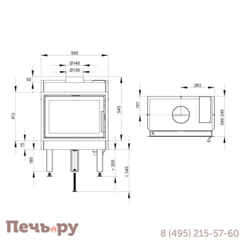 Каминная топка Nordpeis N-21F Exclusive (черная) фото 3