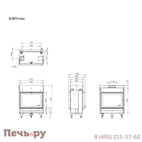 Каминная топка Nordpeis N-21T Exclusive фото 4