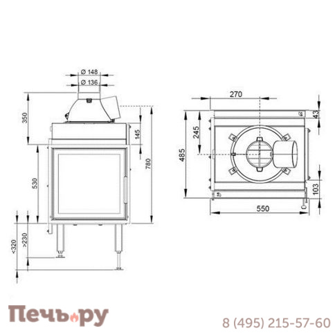 Каминная топка Nordpeis N-23G фото 3