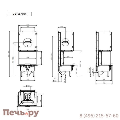 Каминная топка Nordpeis Q-24UL IR фото 3