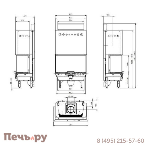 Каминная топка Nordpeis Q-34UL фото 3