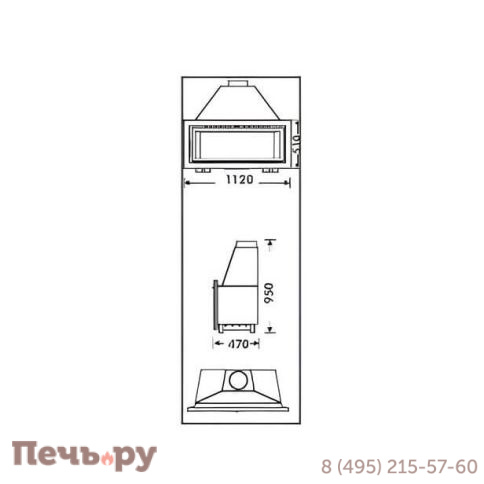 Каминная топка Panadero Hogar 101 S фото 6