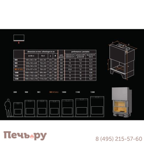 Каминная топка Totem Frontal TECHNIKA 800 с опцией шиберной заслонки фото 6