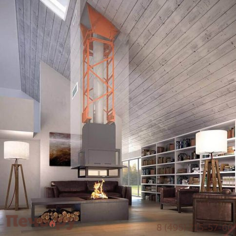 Каминная топка Totem Suspendu 4 Faces 800 (подвесная; c основанием) фото 4