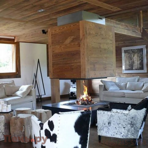 Каминная топка Totem Suspendu 4 Faces 800 (подвесная; c основанием) фото 5