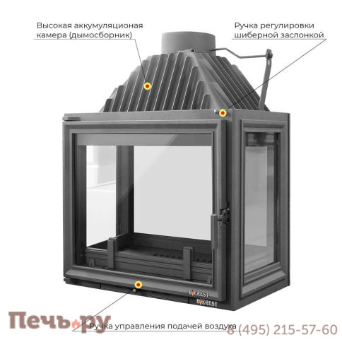 Каминная топка Везувий Everest A16 HP фото 3