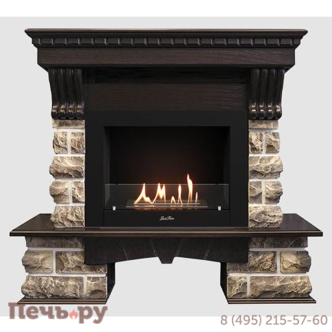 Каминный портал Lux Fire МДФ Кавказ 1210 с биокамином Фаер Бокс 2-25.5 фото