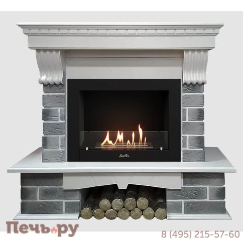 Каминный портал Lux Fire МДФ Кения 1210 с биокамином Фаер Бокс 2-25.5 фото