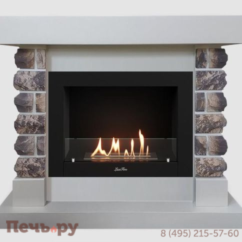 Каминный портал Lux Fire МДФ Крок 1060 с биокамином Фаер Бокс 2-25.5 (белый) фото