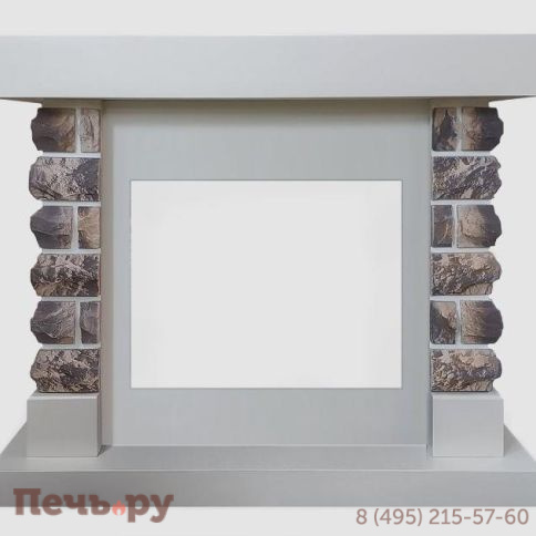 Каминный портал Lux Fire МДФ Крок 1200 с биокамином  Фаер Бокс 1 - 30 (белый) фото 2