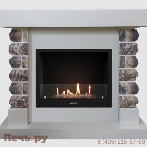 Каминный портал Lux Fire МДФ Крок 1200 с биокамином  Фаер Бокс 1 - 30 (белый) фото