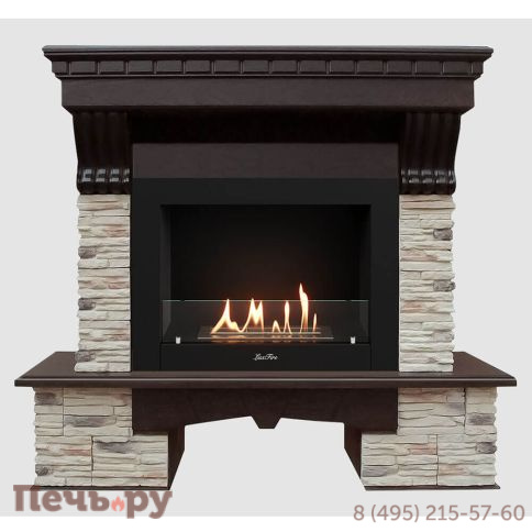 Каминный портал Lux Fire МДФ Куршавель 1210 с биокамином Фаер Бокс 2-25.5 фото