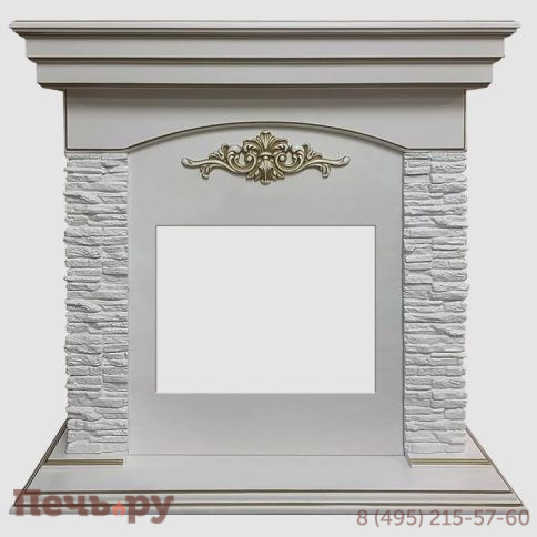 Каминный портал Lux Fire МДФ Лондон 1060 с биокамином Фаер Бокс 2-25.5 (белый) фото 2