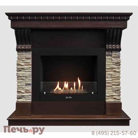 Каминный портал Lux Fire МДФ Марсель 1100 с биокамином Фаер Бокс 2-25.5 (венге) фото