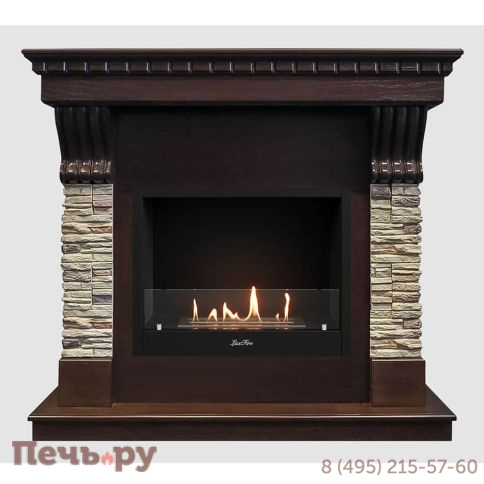 Каминный портал Lux Fire МДФ Марсель 1200 с биокамином Фаер Бокс 1-30 (венге) фото