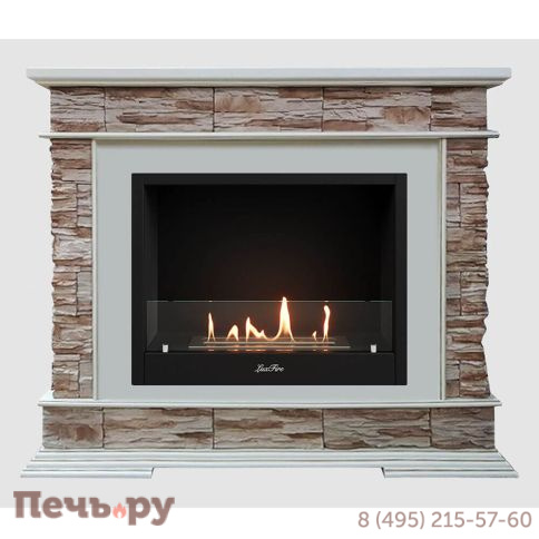 Каминный портал Lux Fire МДФ Памир 1100 с биокамином Фаер Бокс 1-25.5 фото