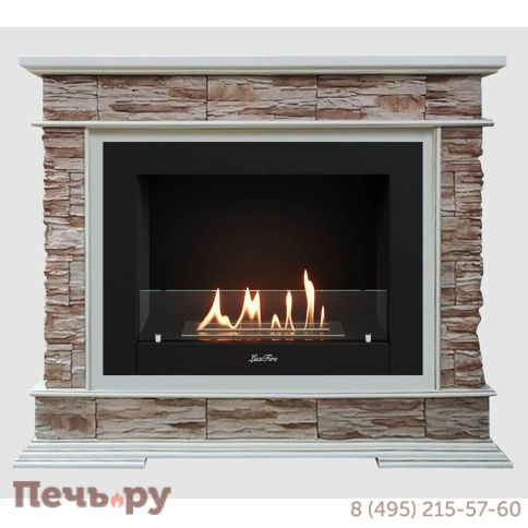 Каминный портал Lux Fire МДФ Памир 1100 с биокамином Фаер Бокс 2-25.5 фото