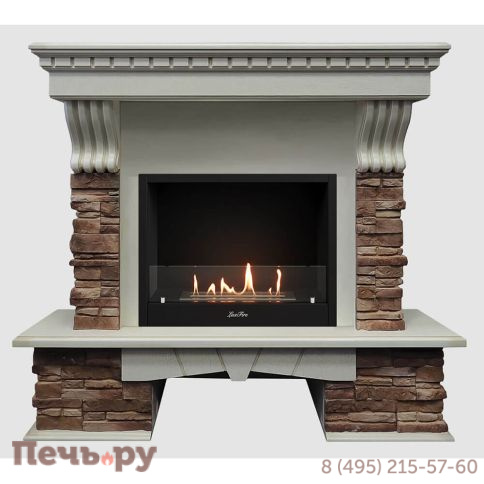 Каминный портал Lux Fire МДФ Прованс 1210-30 с биокамином Фаер Бокс 1-30 фото