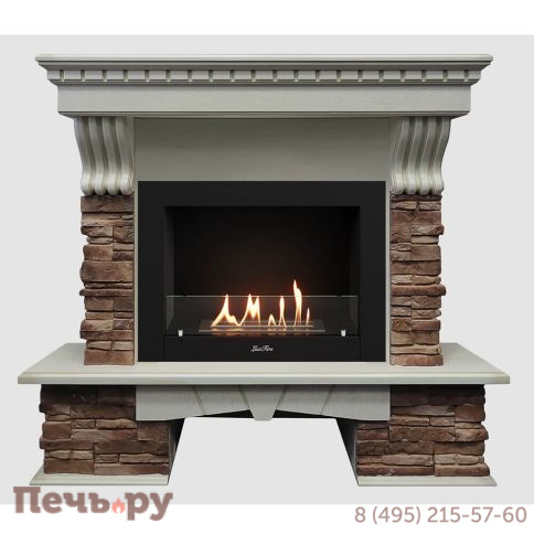 Каминный портал Lux Fire МДФ Прованс 1210 с биокамином Фаер Бокс 2-25.5 фото