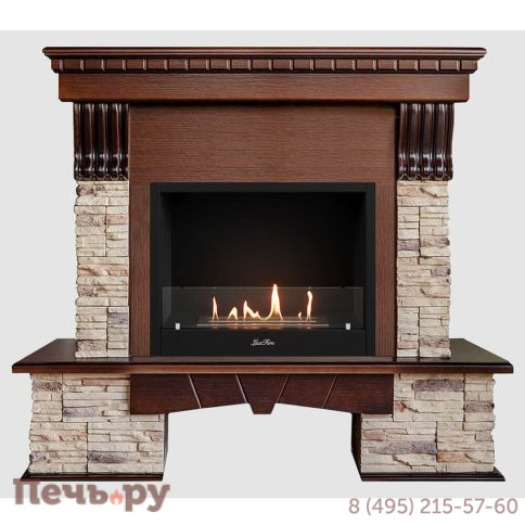 Каминный портал Lux Fire МДФ Соренто 1210 с биокамином Фаер Бокс 1-25.5 фото