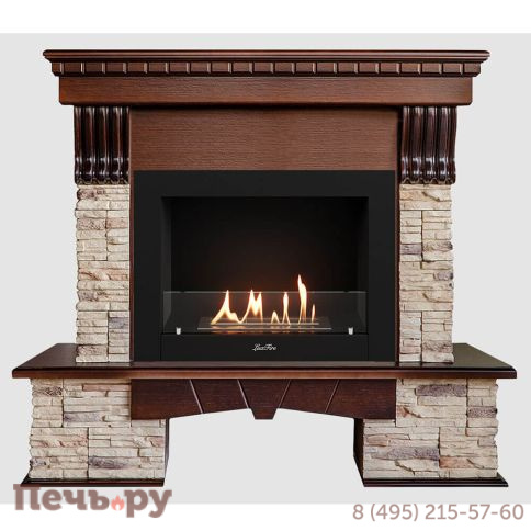 Каминный портал Lux Fire МДФ Соренто 1210 с биокамином Фаер Бокс 2-25.5 фото