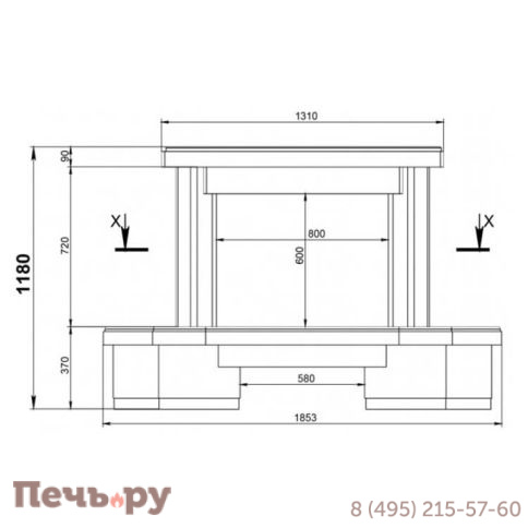 Каминный портал Promet Альбано (Emperador Dark и Crema Nova полированный) фото 3
