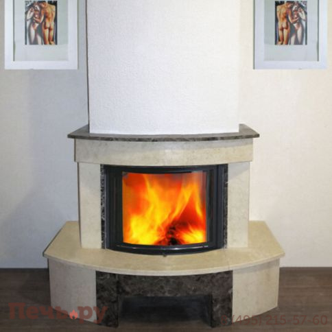 Каминный портал Promet Олимп (Imperadore Dark и Crema Nova полированный) фото