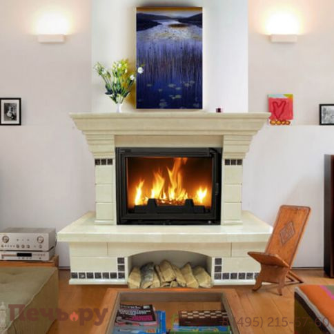 Каминный портал Promet Оливер (Crema Nova полированный) фото