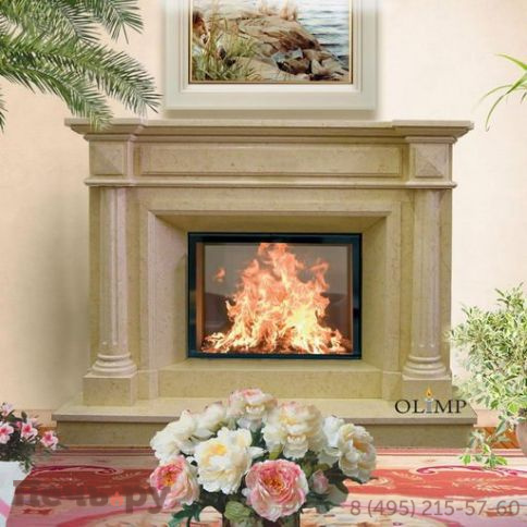 Каминный портал Шарлотта 1 без ионики Голден Еллоу фото
