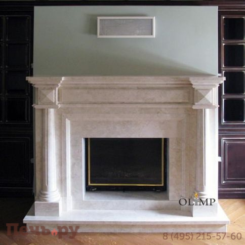 Каминный портал Шарлотта 3 без ионики Крема Нова фото
