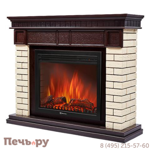Каминокомплект  Electrolux Firelight Bricks 30 камень бежевый с очагом EFP/P-3020LS фото 5