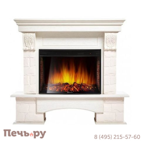 Каминокомплект Electrolux Firelight  Forte камень белый с  Sphere Plus EFP/P-2720RLS фото 2