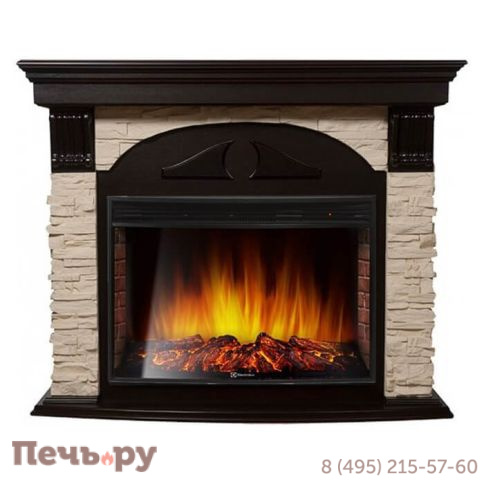 Каминокомплект Electrolux Firelight  Torre камень слоновая кость с  Sphere Plus EFP/P-2720RLS фото 2