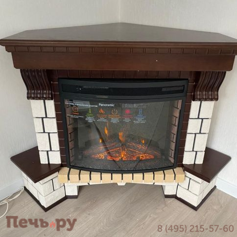 Каминокомплект InterFlame Exter / Экстер угловой с очагом Panoramic 28 led FX фото 10