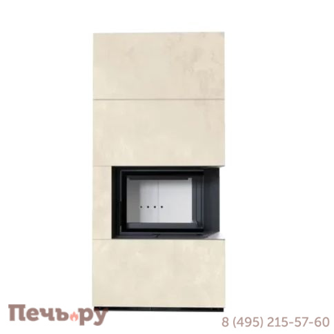 Каминокомплект Kratki Pro Floki в облицовке Fokos Talco, угловое стекло справа фото 4