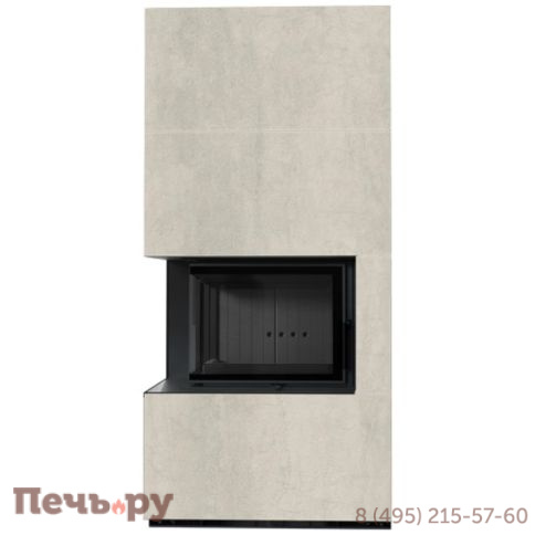 Каминокомплект Kratki Pro Floki в облицовке Naturali Pietra di Savoia Perla Bocciardata, угловое стекло слева фото 5