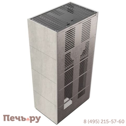 Каминокомплект Kratki Pro Floki в облицовке Naturali Pietra di Savoia Perla Bocciardata, угловое стекло слева фото 6