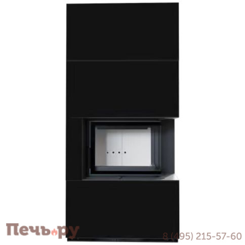 Каминокомплект Kratki Pro Floki в облицовке Nero Assoluto, угловое стекло справа фото 4