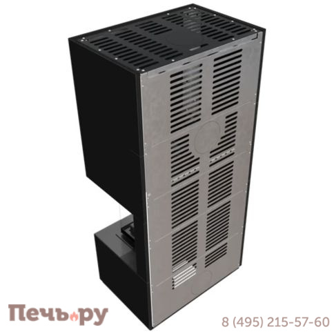 Каминокомплект Kratki Pro Floki в облицовке Nero Assoluto, угловое стекло справа фото 6